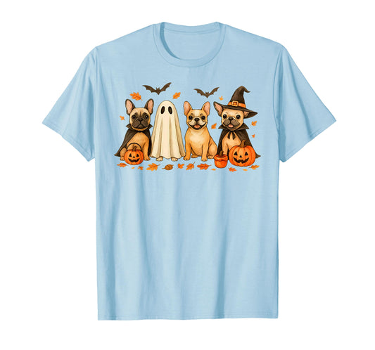 Cute French Bulldog Halloween Costume Frenchie Dog Ghost T-Shirt