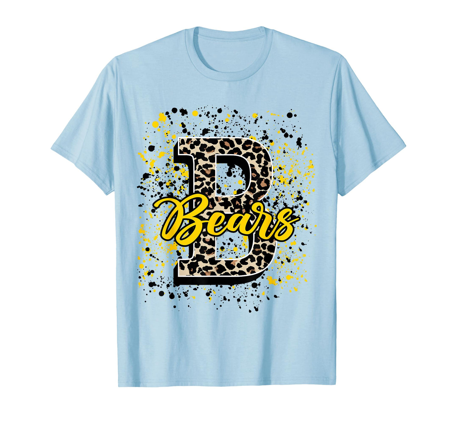 Bears Splatter Yellow Bear Pride School Spirit Mascot T-Shirt