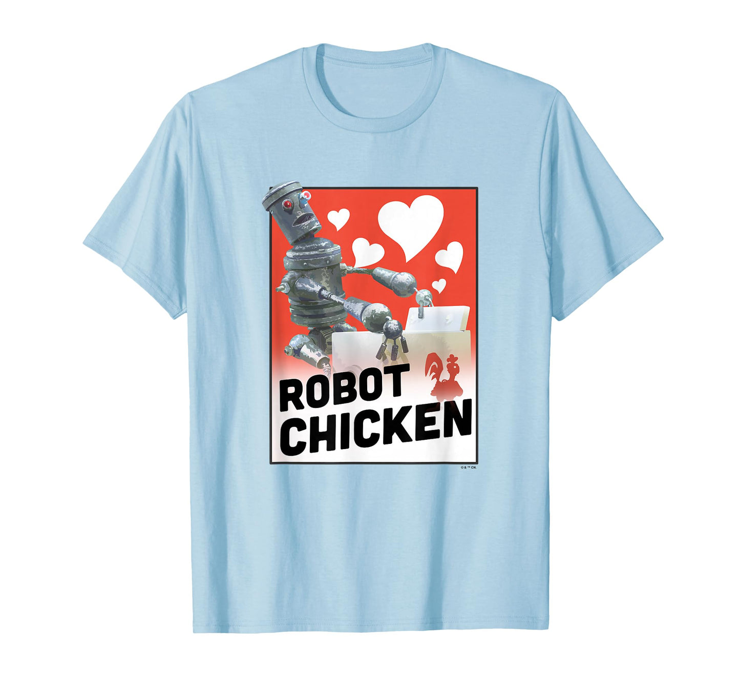 Robot Chicken Washing Machine Full Of Hearts Chest Poster T-Shirt