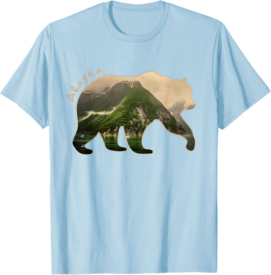 Alaska Bear T Shirt Grizzly Bear Shirt short sleeve Gift T-Shirt
