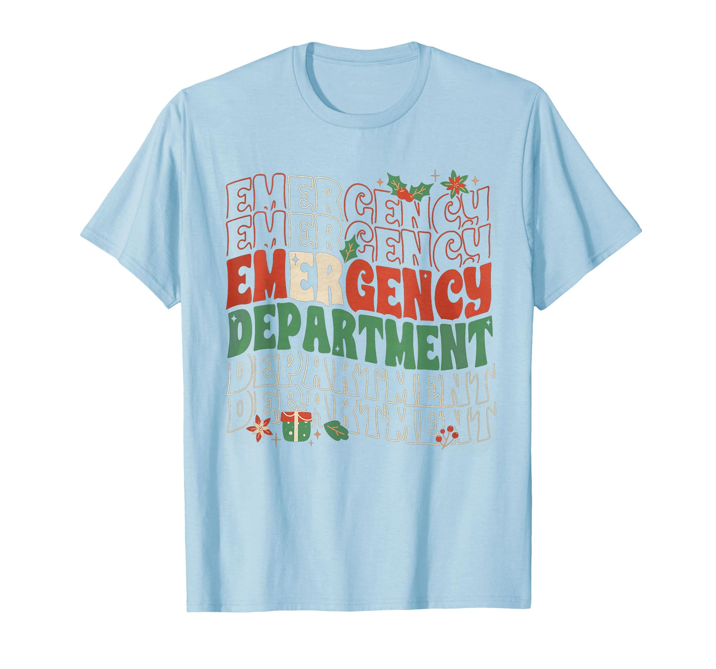 Emergency Department Christmas Holiday ER Nurse ED Nurse T-Shirt