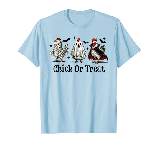 Chick Or Treat Funny Halloween Witch Spooky Cute Chicken T-Shirt
