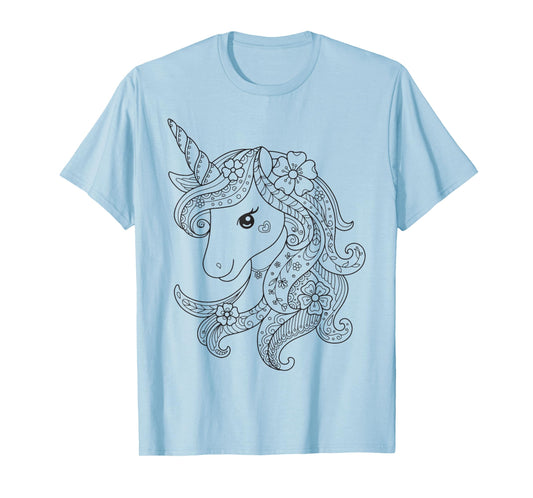 Unicorn to paint and color T-Shirt