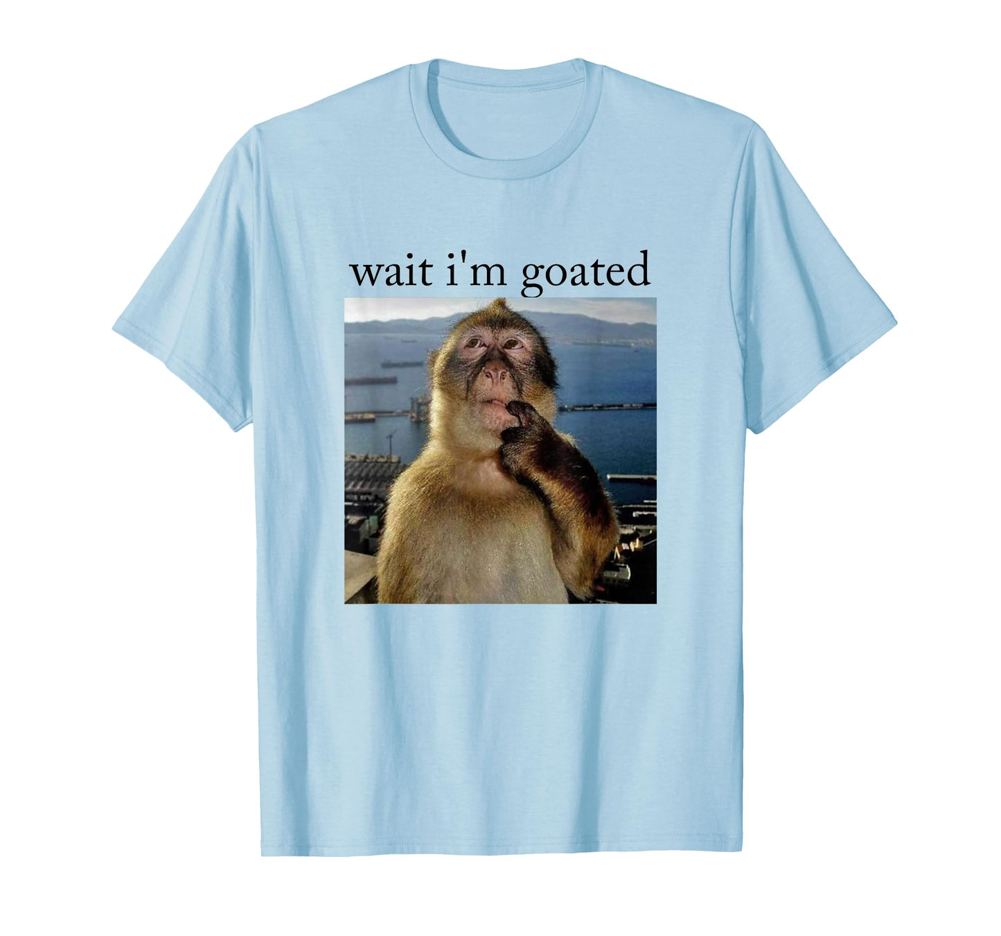Wait I'm goated Funny Thinking Monkey Meme Brainrot Gen z T-Shirt
