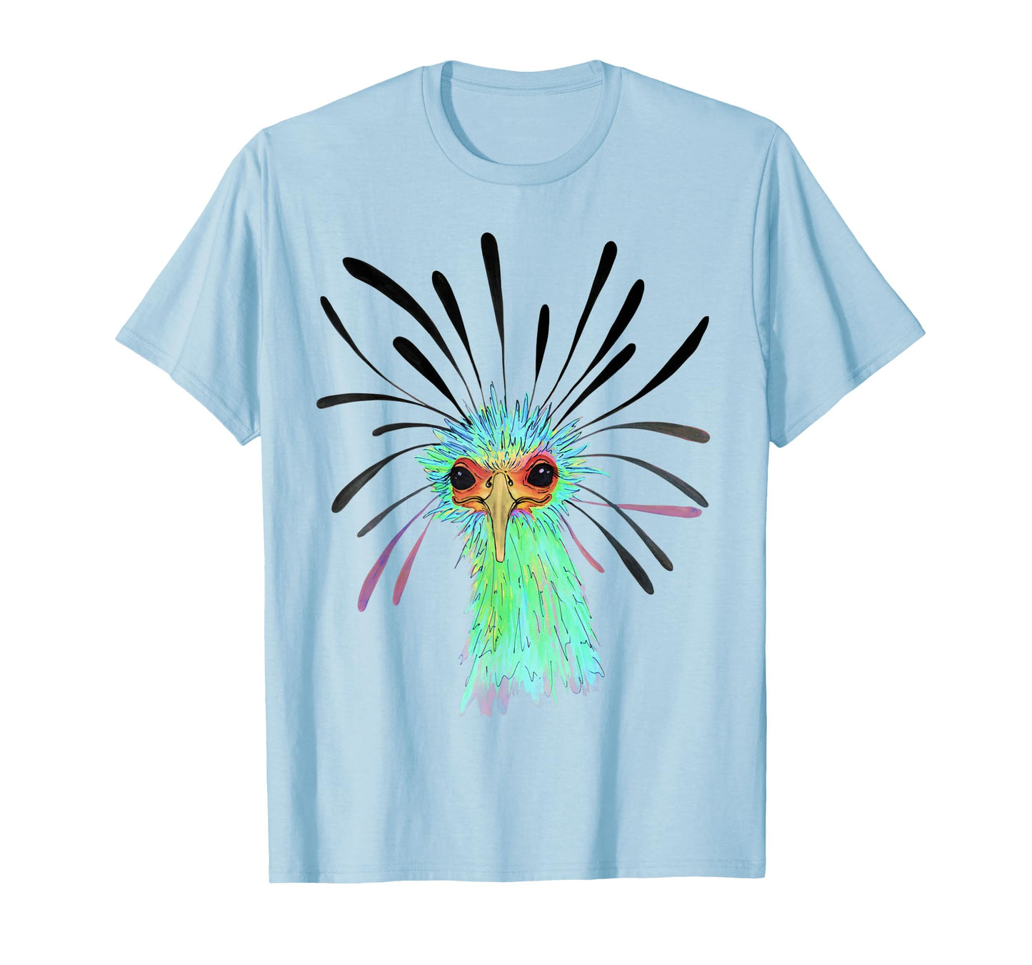 Watercolor Secretary Bird African Sagittarius Serpentarius T-Shirt