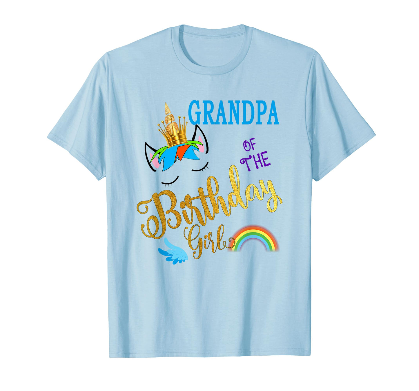 Grandpa of The Birthday for Girl Papa Unicorn First Birthday T-Shirt