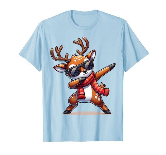 Christmas Reindeer Boys Dabbing Reindeer Santa Xmas Funny T-Shirt