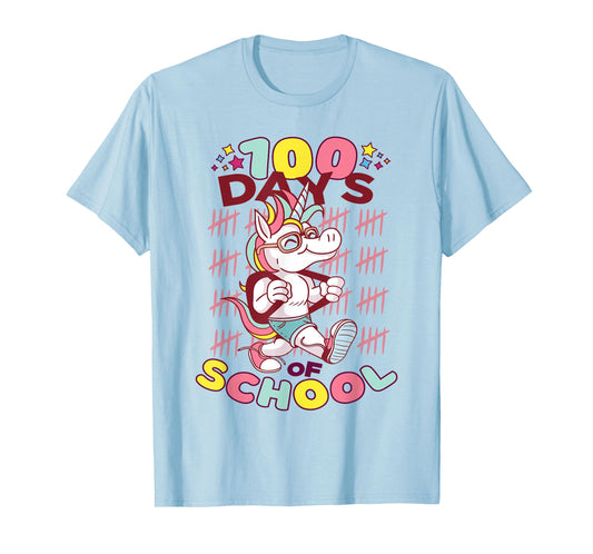 Unicorn Student 100th Day of School Teacher Kids 100 Days T-Shirt