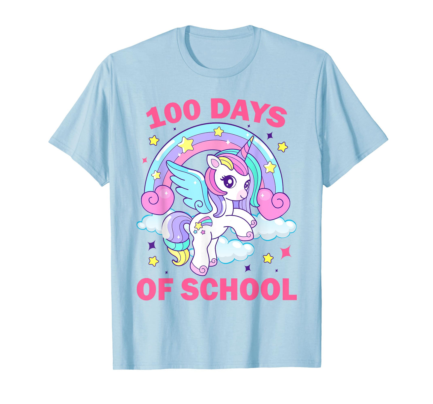 100 Days of School Rainbow Unicorn Girls 100th Day of School T-Shirt