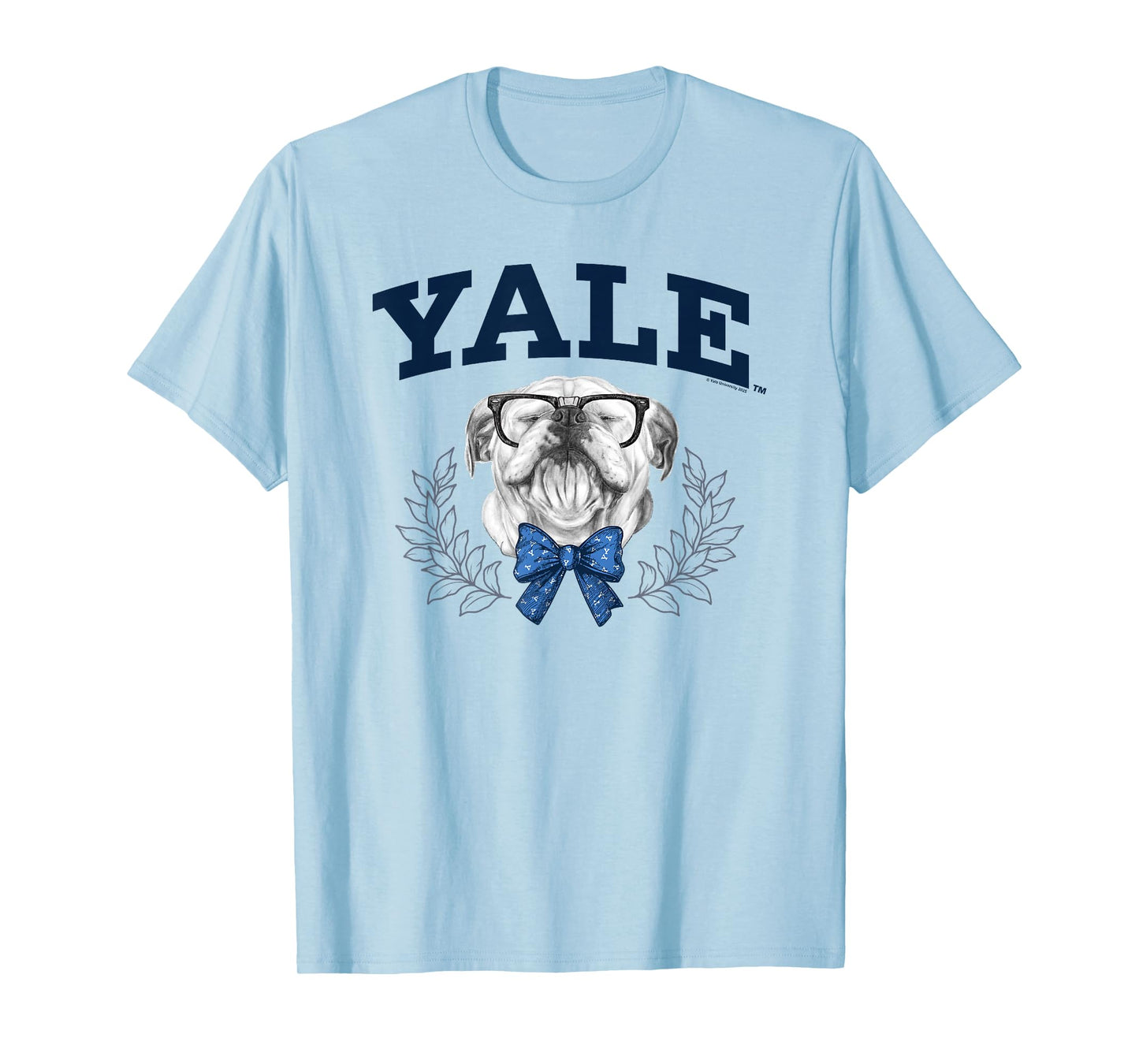 Yale University Bulldog Handsome Dan with Glasses and Bow T-Shirt