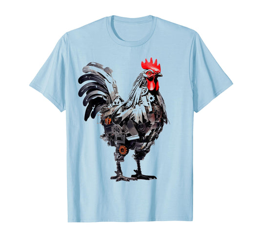 Chicken Robot Art Animal Lover Portrait Graphic Chicken T-Shirt