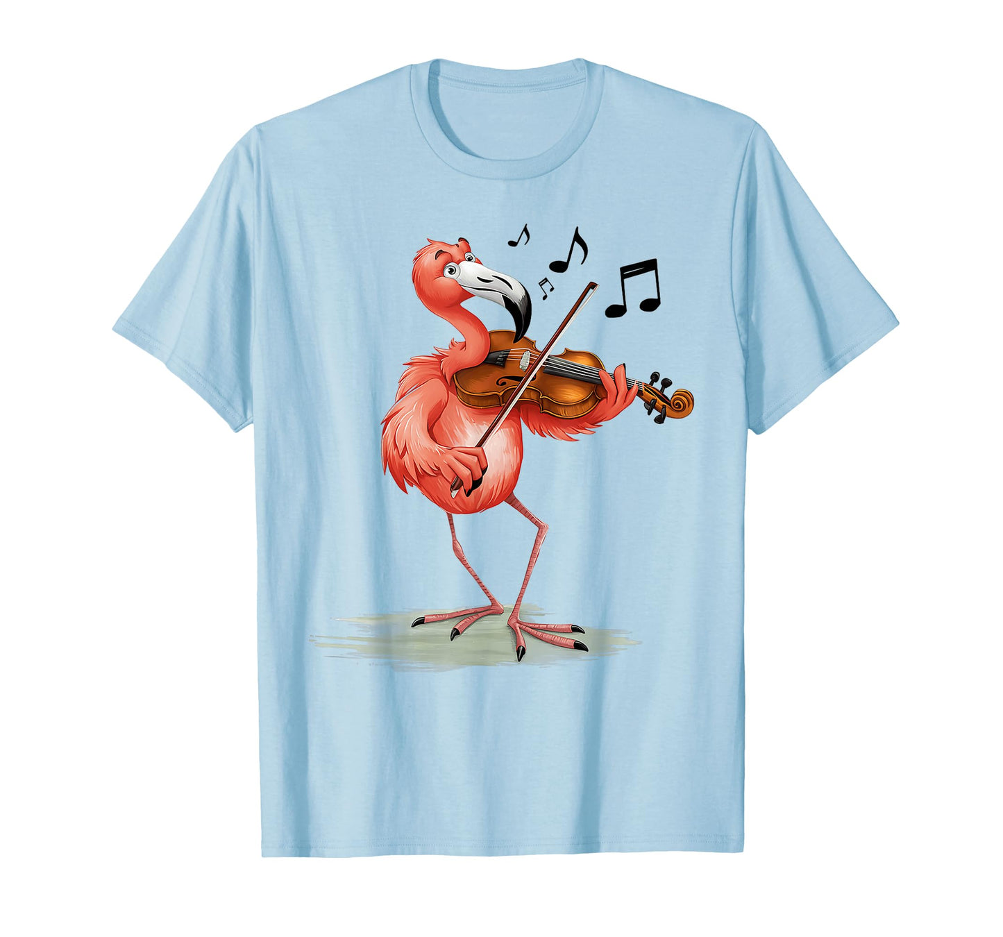 Funny Musician Violinist Cute Flamingo Playing Violin T-Shirt