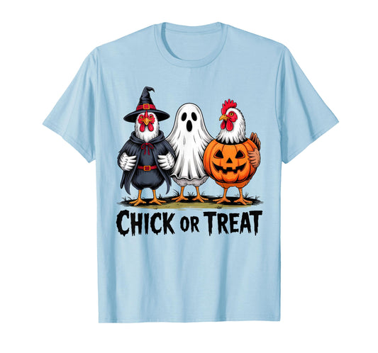 Chick Or Treat Spooky Witch Ghost Pumpkin Chicken Halloween T-Shirt