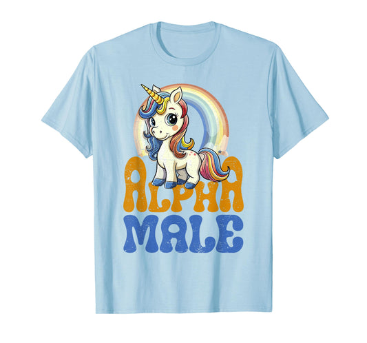 Alpha Male Unicorn Funny Sarcastic Ironic Weird Y2K Humor T-Shirt