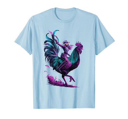 Cowgirl Riding Chicken T-Shirt
