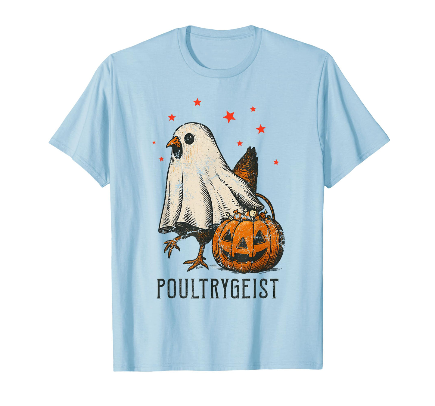 Poultrygeist Funny Halloween Chicken Ghost Costume Pumpkin T-Shirt