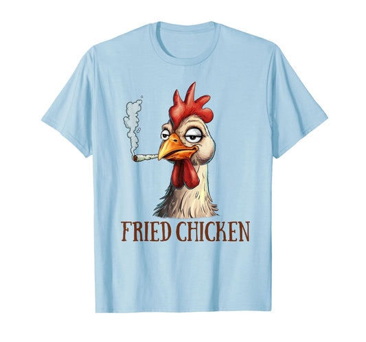 Cannabis Weed Lover 420 Chicken Smoking Stoned Fried Chicken T-Shirt