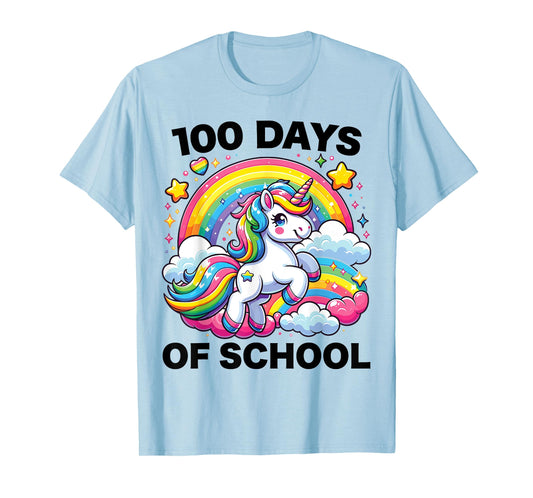 100 Days of School Unicorn Girls Teacher 100th Day of School T-Shirt