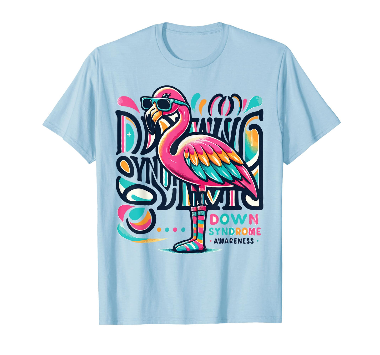 Flamingo Down Syndrome Awareness Adult Health Women Kids T-Shirt