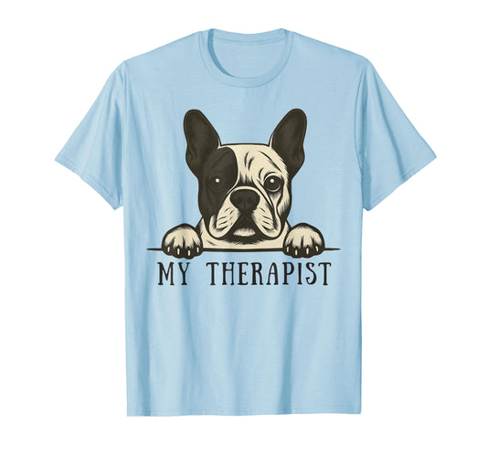 Piebald French Bulldog Therapist Dog Owner T-Shirt