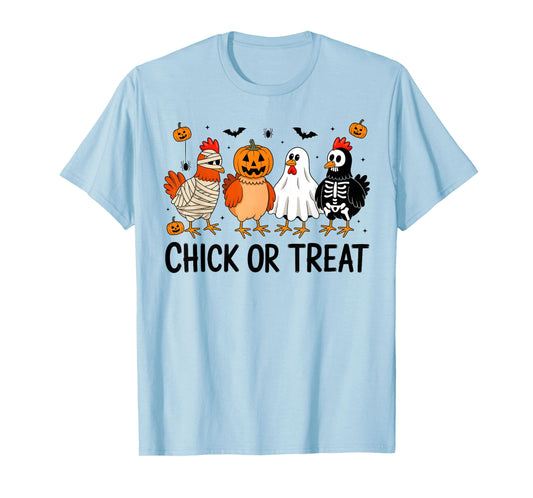 Funny Chicken Halloween Pumpkin Chick Or Treat Chicken Lover T-Shirt