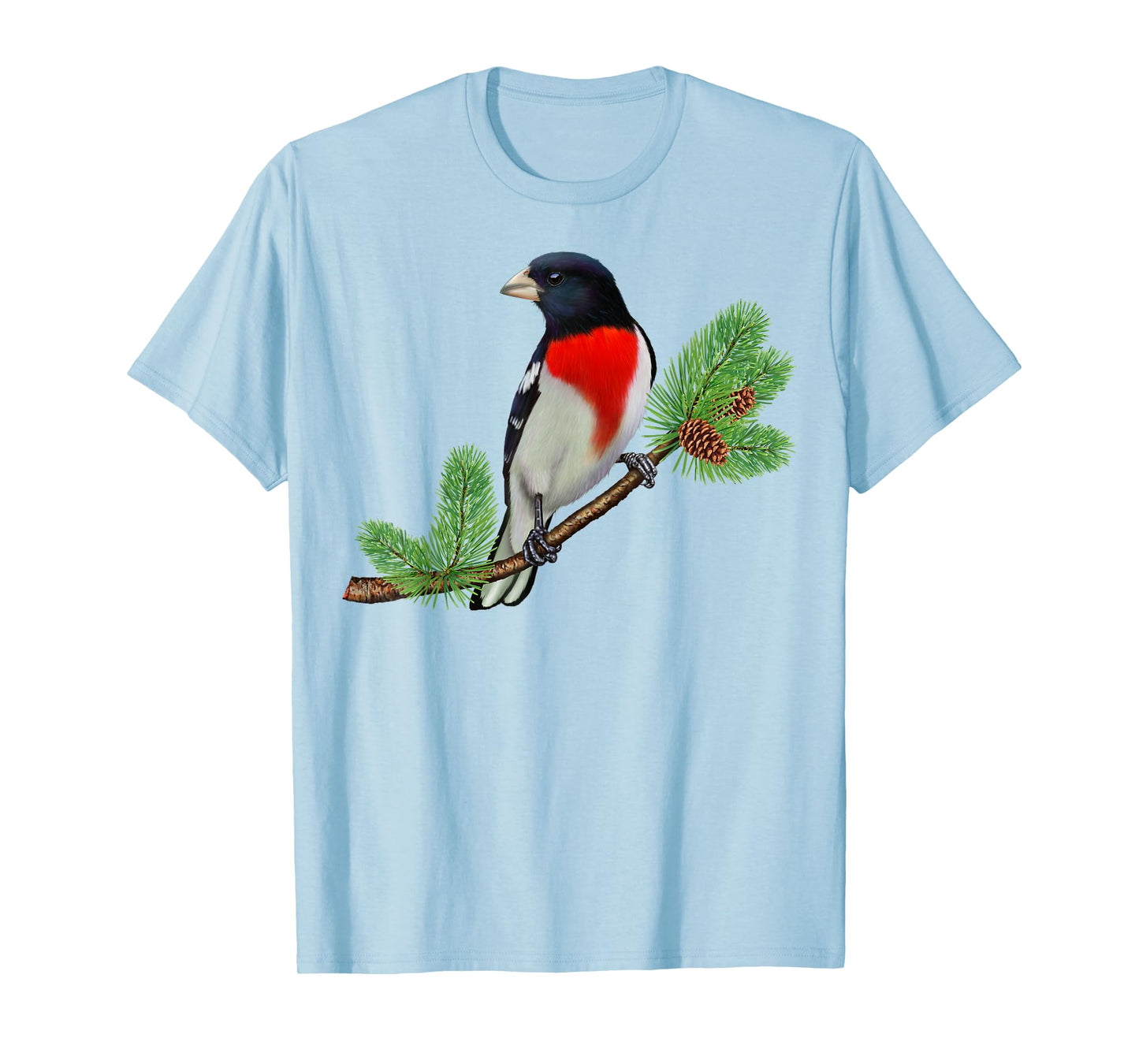 Rose-Breasted Grosbeak On Branch Birder & Bird Lover Gift T-Shirt