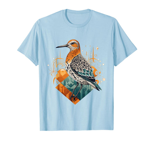 Buff-breasted Sandpiper Geometric Patten Art,Cute Bird Lover T-Shirt