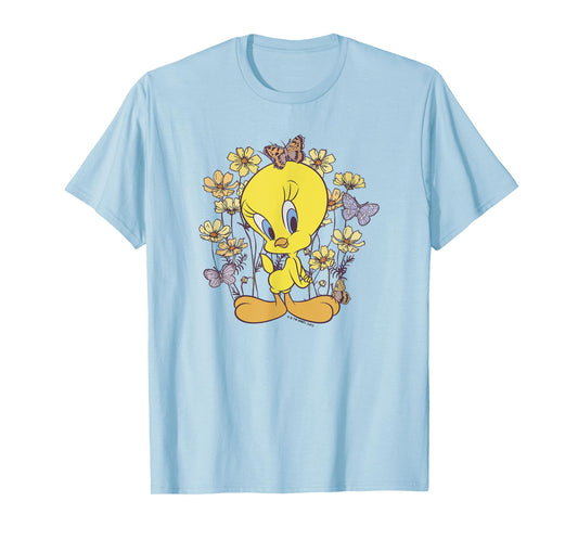 Looney Tunes Tweety And Butterflies Floral T-Shirt