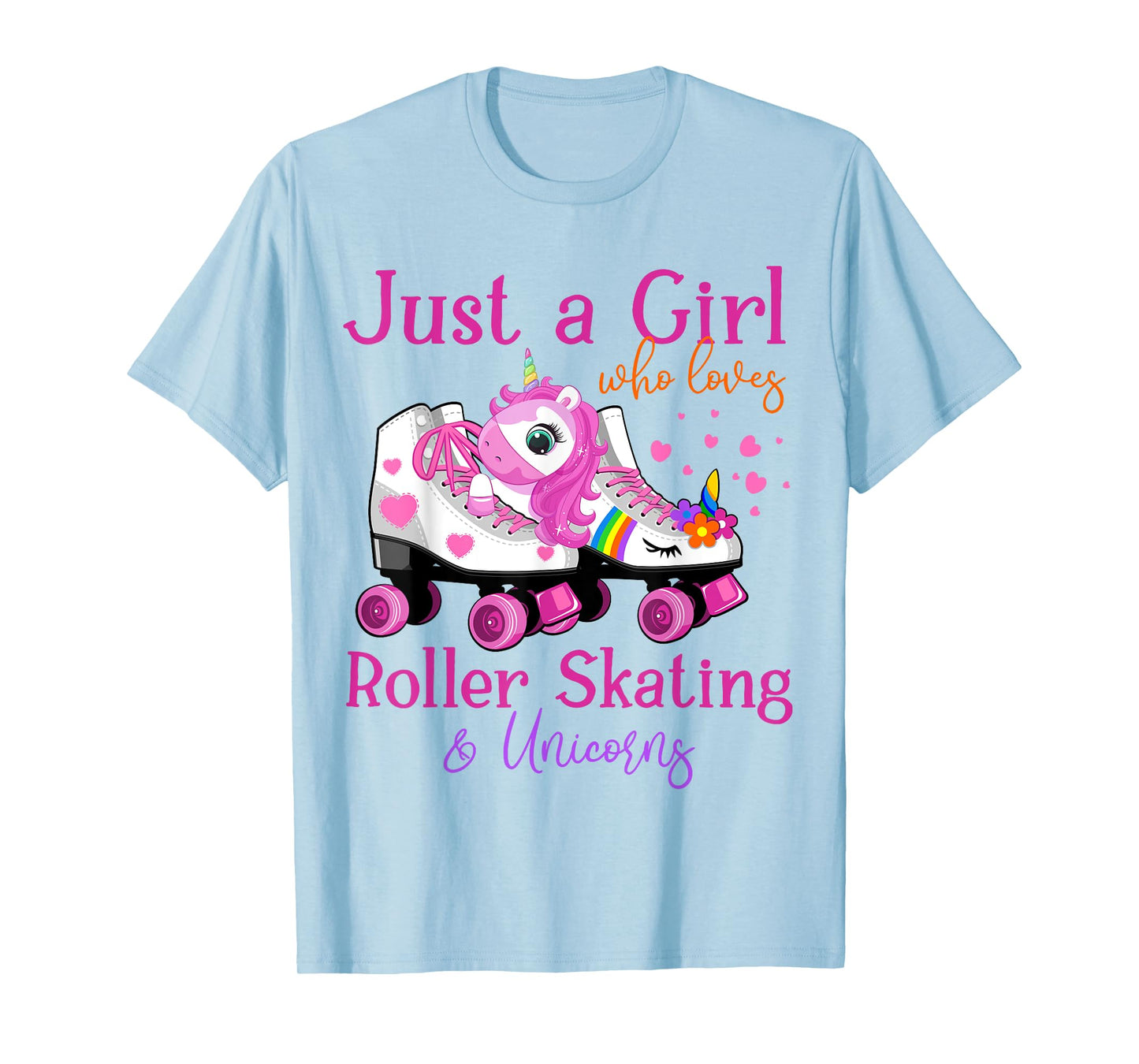 Just A Girl Who Loves Roller Skating & Unicorns Roller Skate T-Shirt