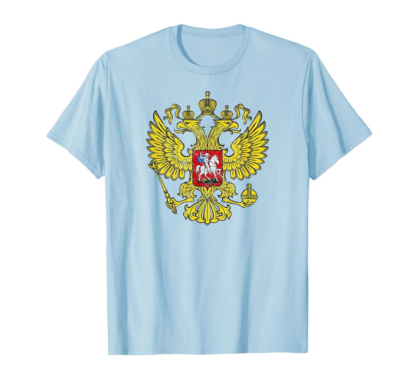 Distressed Russian Coat of Arms Two Headed Eagle St George