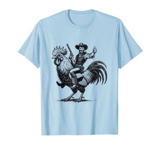 Funny Vintage Cowboy Riding Chicken T-Shirt