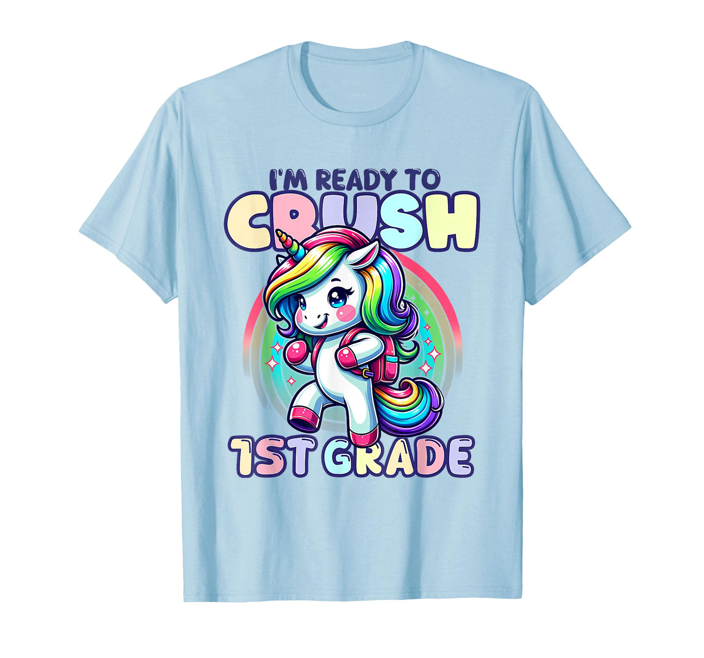 Crush 1st Grade Girls Back to School Unicorn First Day Cute T-Shirt