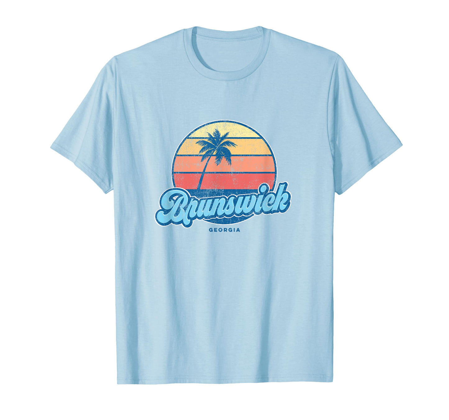 Vintage Brunswick Georgia GA Classic 70s Retro Surfer T-Shirt