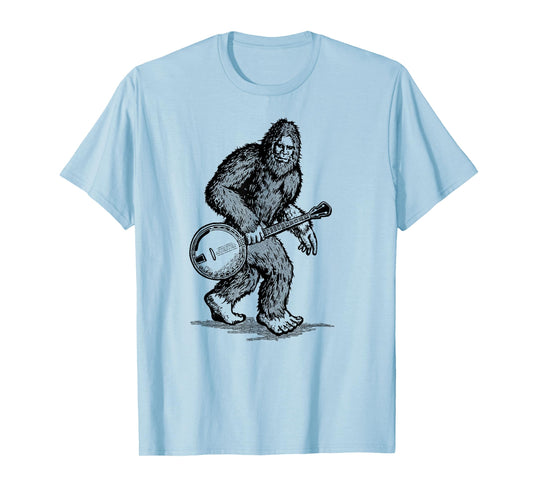 Grassquatch! Vintage Bigfoot & Bluegrass Banjo Music T-Shirt