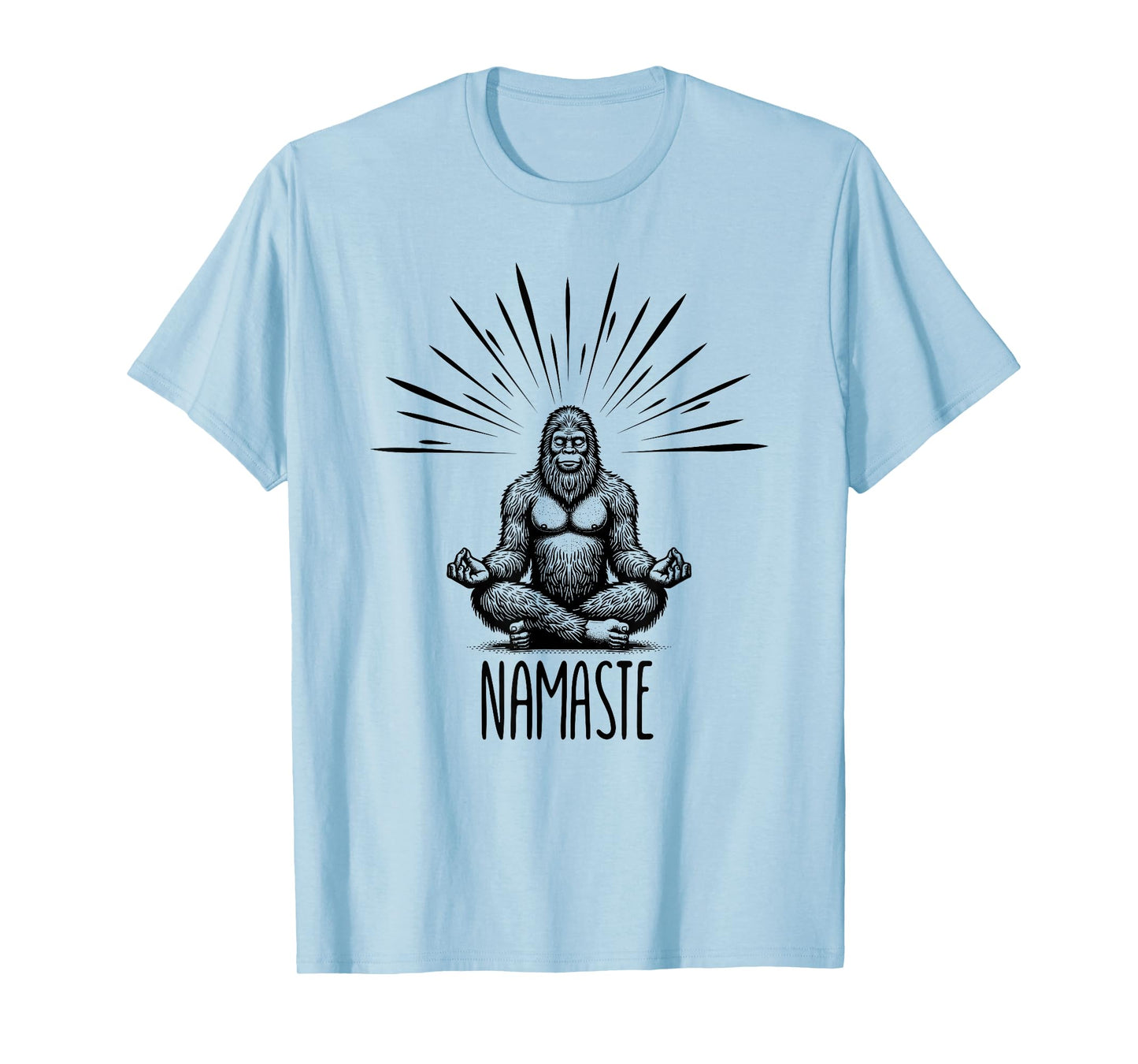 Namaste Bigfoot Yoga Meditation Funny Bigfoot Yoga Pose T-Shirt