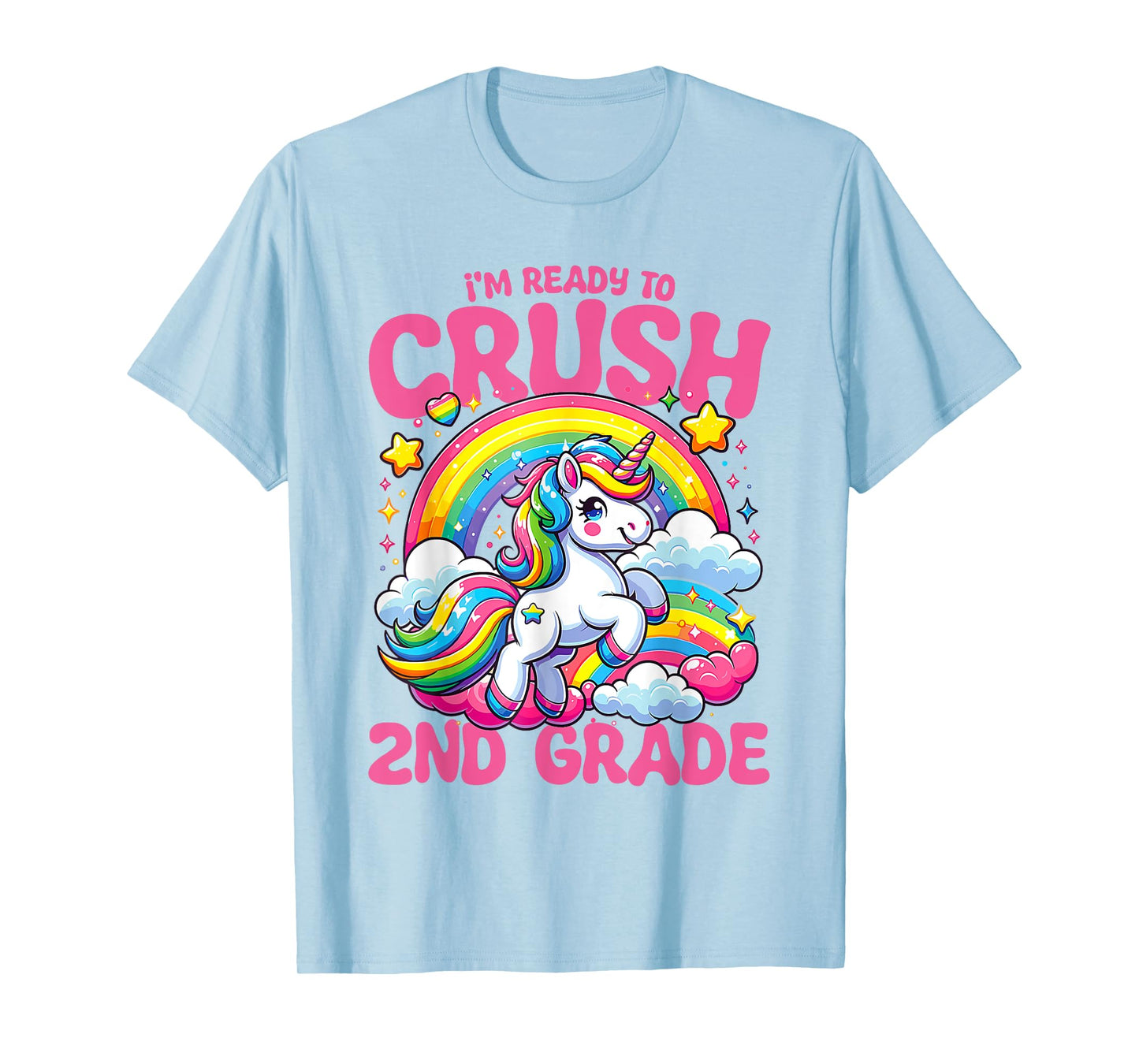 Crush 2nd Grade Unicorn Girls Teacher Back to School T-Shirt