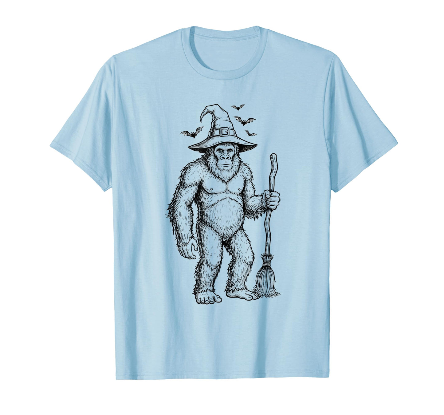 Funny Bigfoot Sasquatch Witch Halloween Men Women Kids T-Shirt