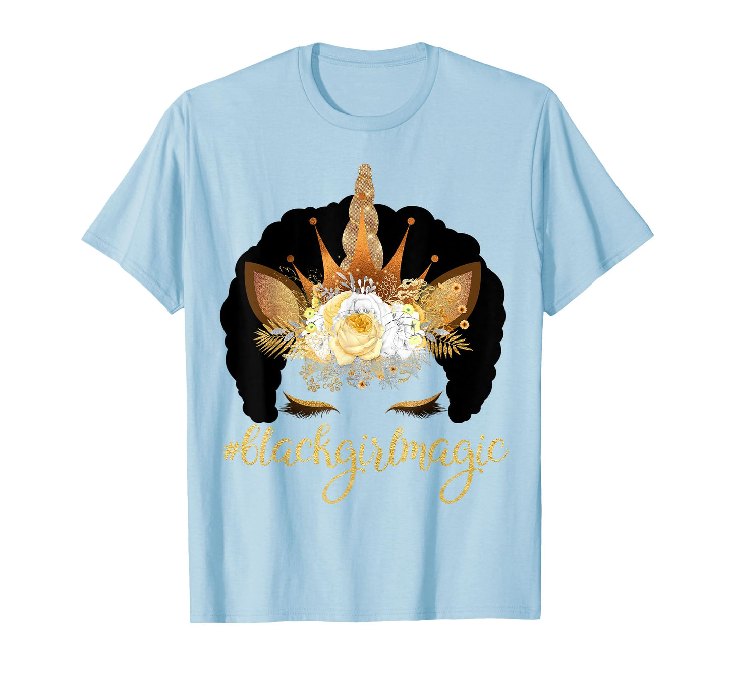 Unicorn Afro Kids Black Girl Magic Birthday Gift T-Shirt