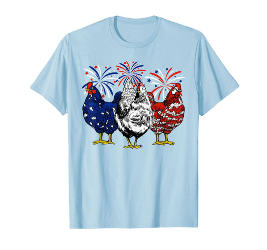 Chicken USA Flag Patriotic Chicken Lover 4th of July T-Shirt for Women Men