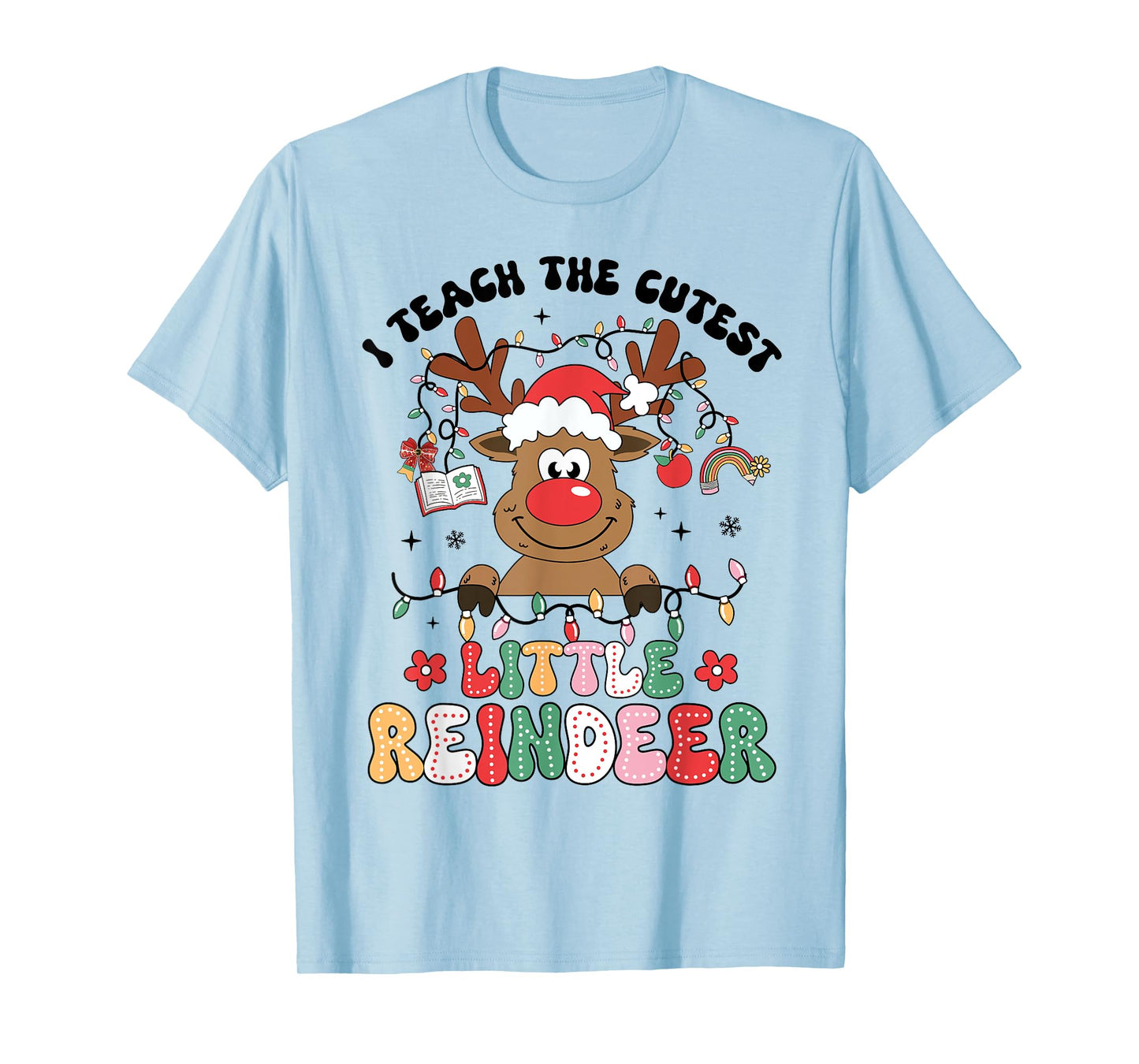 Christmas Teacher I Teach The Cutest Little Reindeer Boy Kid T-Shirt