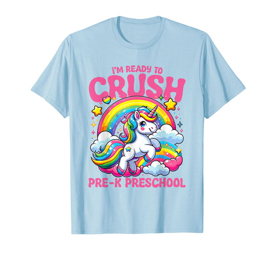 Crush Pre-k Preschool Unicorn Girls Teacher Back to School T-Shirt