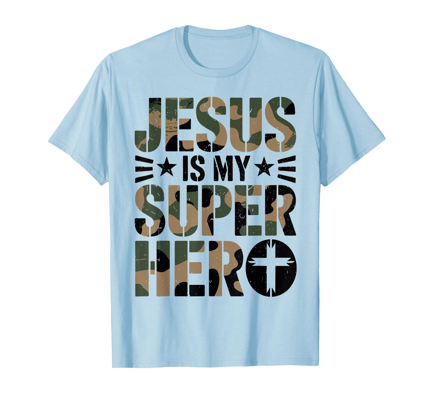 Toddler Camo Jesus is My Superhero Christian Camouflage Boys T-Shirt