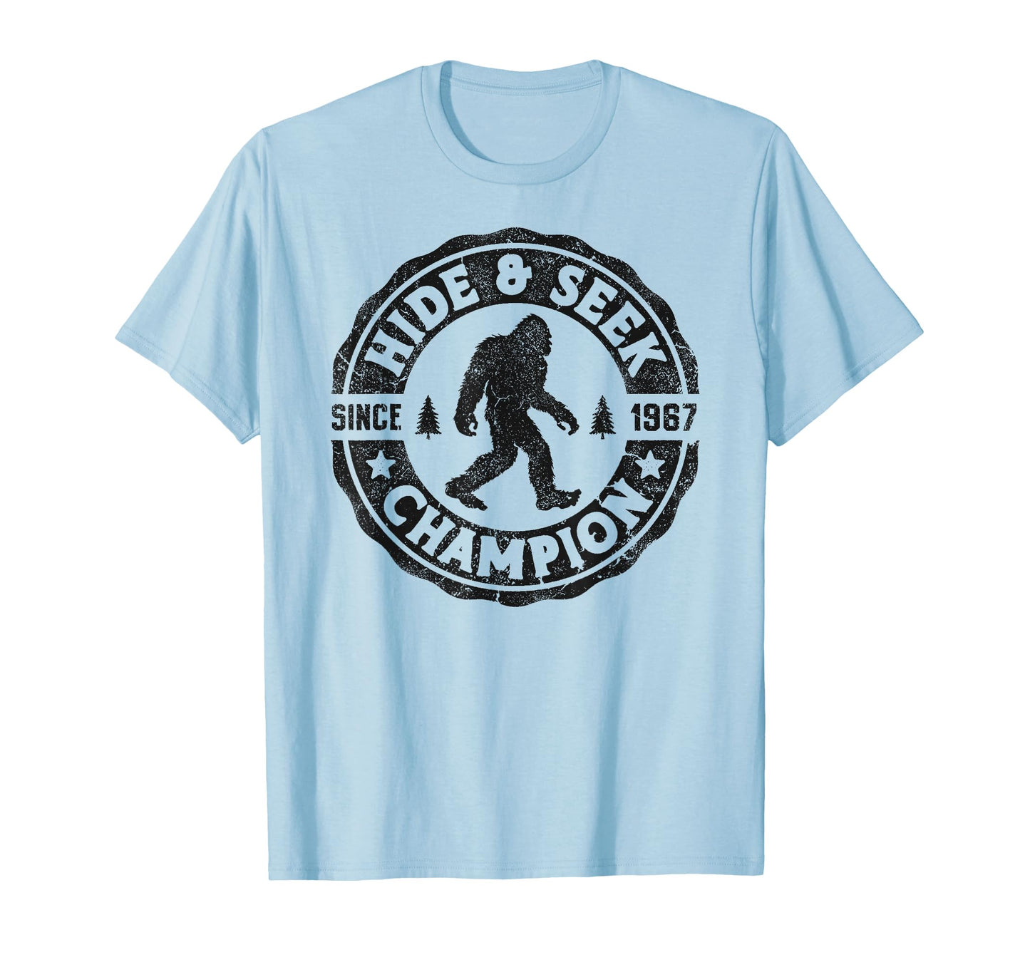 Bigfoot Hide And Seek Champion Funny Sasquatch Retro Vintage T-Shirt