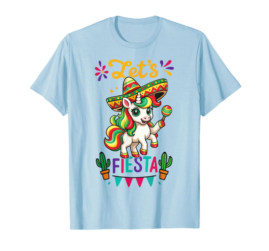 Cute Unicorn Cinco de Mayo Lets Fiesta Mexican Girl Toddler T-Shirt