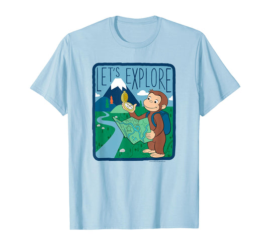 Curious George Let's Explore Outdoor George Map T-Shirt