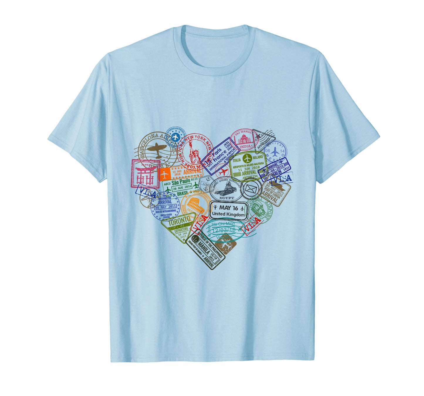 Vintage Stamp Flight Travel Vacation Cruise Trip Tshirt T-Shirt