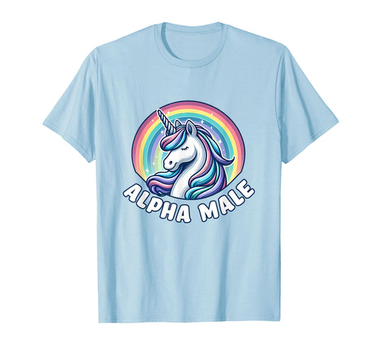 Ironic Cute Alpha Male Unicorn Funny Sarcastic Humor Men T-Shirt