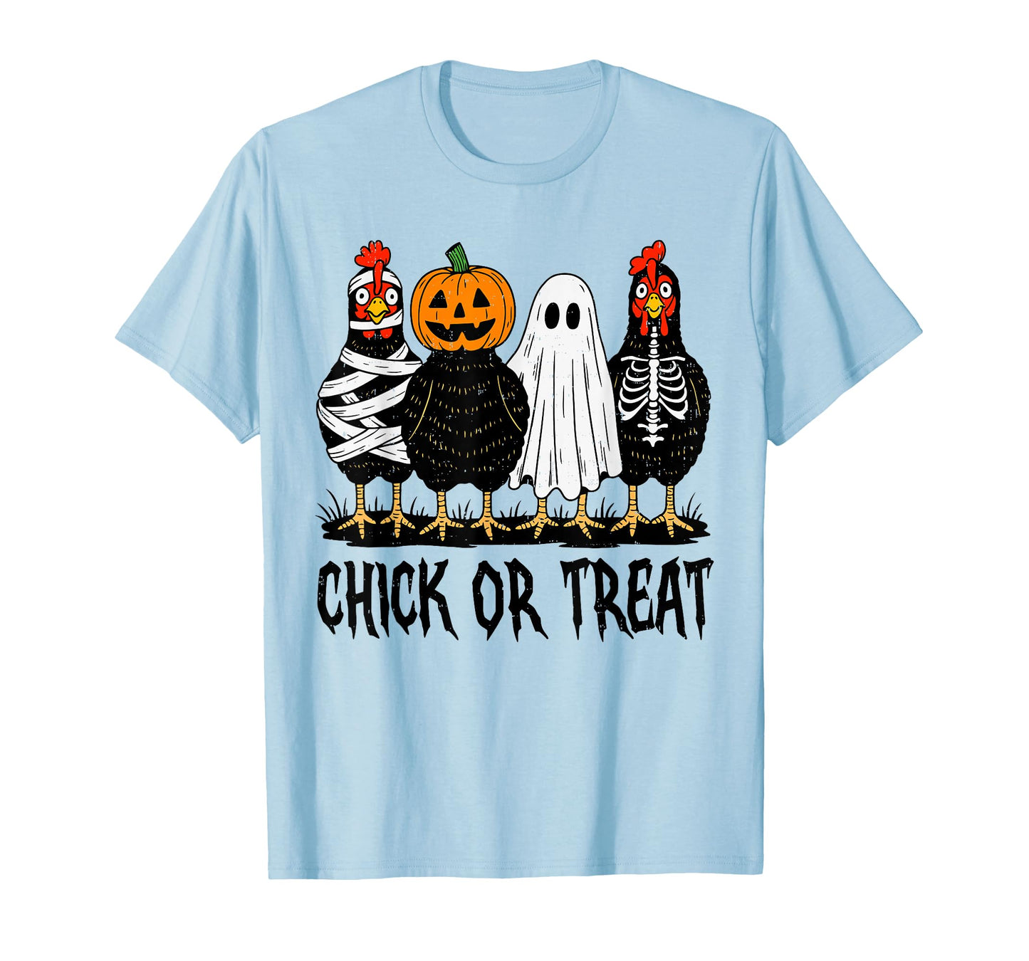 Chick Or Treat Spooky Chicken Halloween Costume Farm Farmer T-Shirt