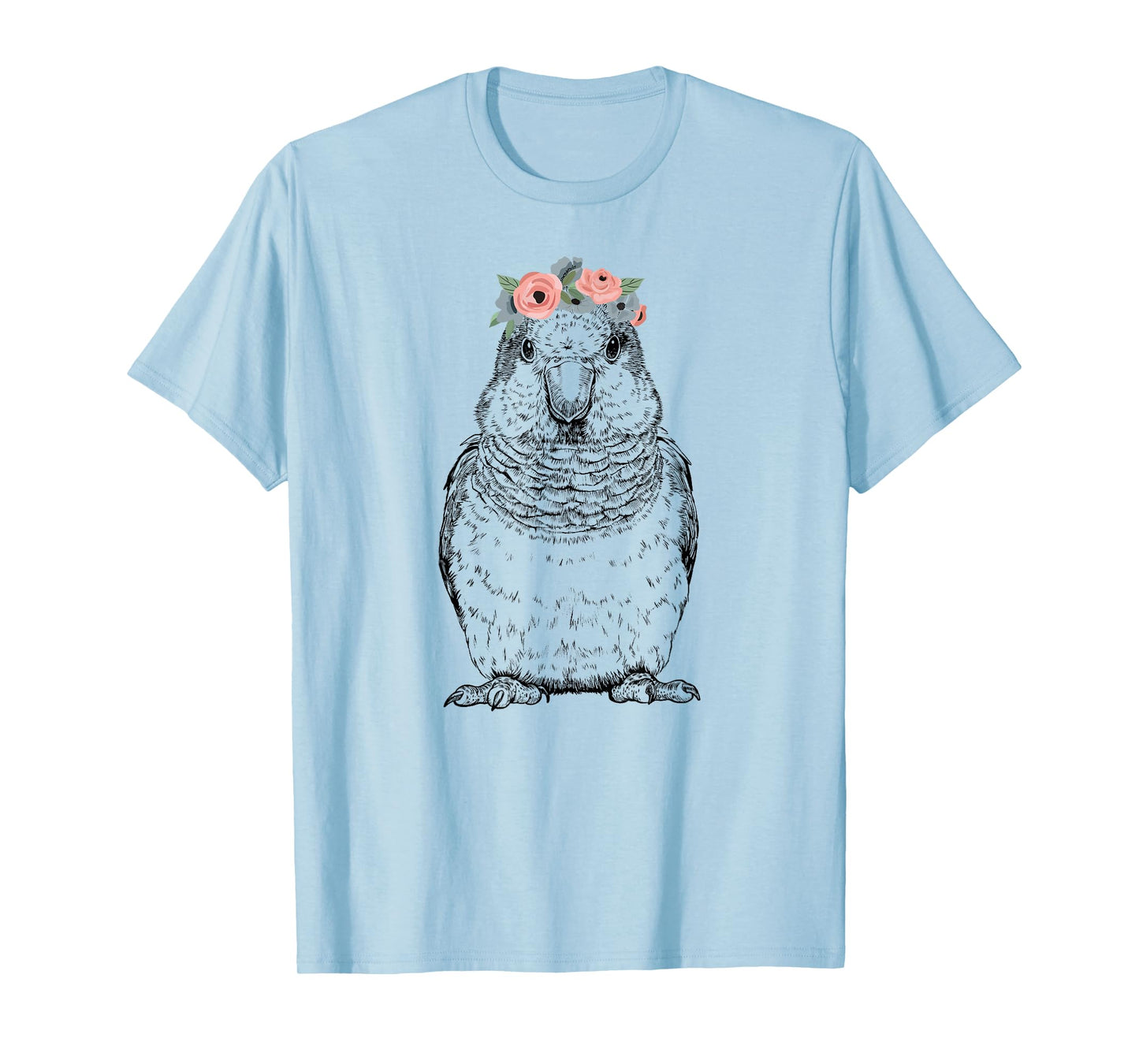 Quaker Parrot with Floral Headband Parrot Bird T-Shirt