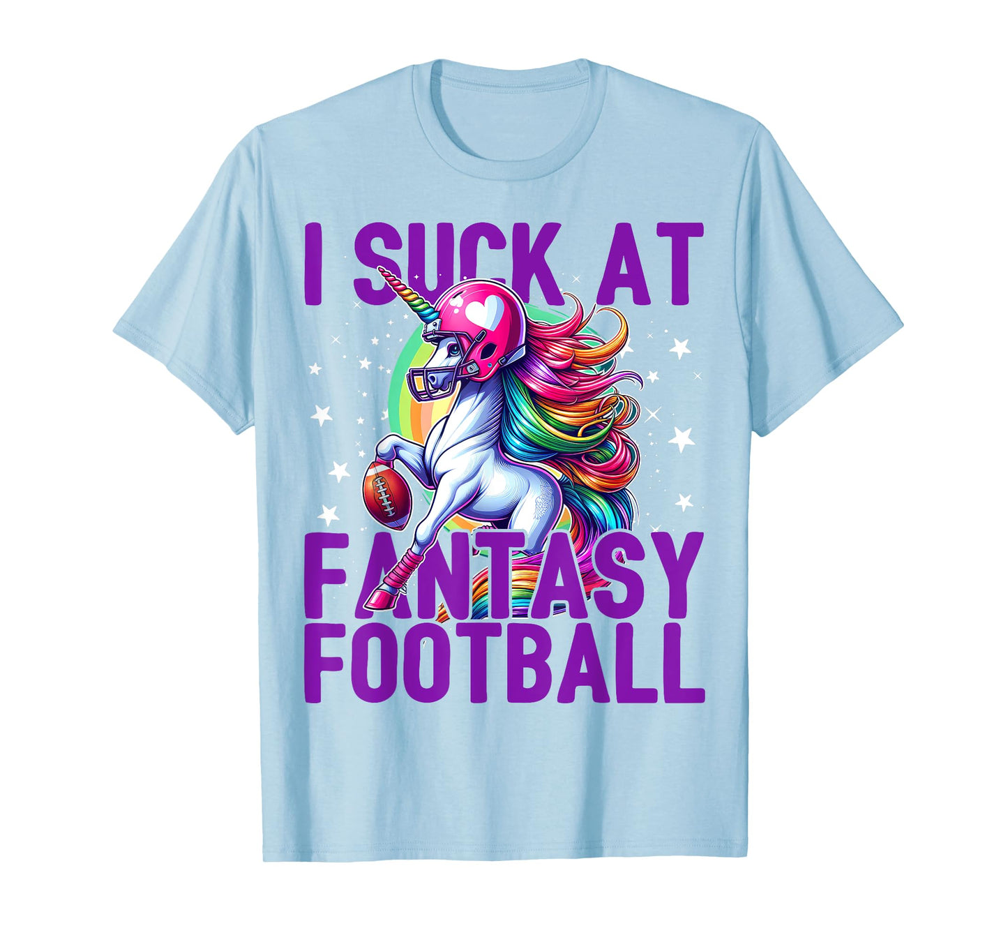 I Suck at Fantasy Football Unicorn Rainbow Loser Men T-Shirt